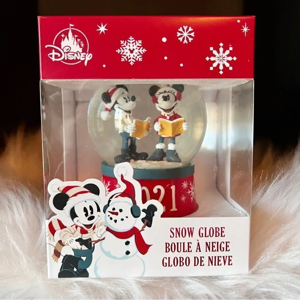 NEW Mickey & Minnie Mouse 2021 Holiday Snow Globe New NIB Disney *Ships Now*